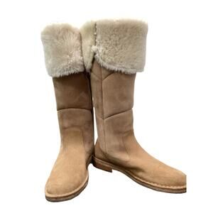 UGG Tall Boots Women’s Size 7 ‘Samantha’ Suede And Sheepskin Camel Color